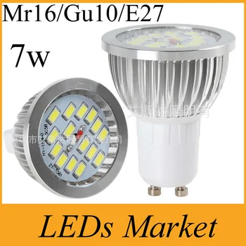 

High Brightness 7w GU10 E27 Led bulbs light Gu10 MR16 600LM led spot light Ceiling lights Warm Cold White 110-240V 12V CE&ROHS