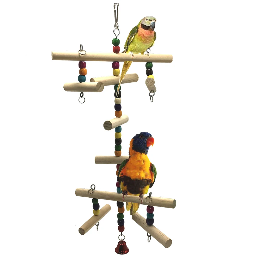 

Wooden Hanging Playing Cockatoo Climbing Ball String Bite Colorful Gift Cage Decoration Swing Parrot Chew Toy Bird Perch
