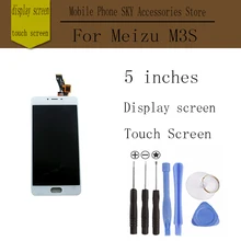 In Stock! High Quality For Meizu M3S LCD Display Screen Digitizer Touch Screen M3S mini Prime Glass Panel 5.0Inch FreeTools