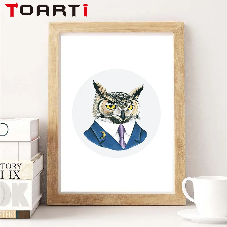 Modern Kartun Hewan Beruang Kepala Set A4 Portrait Kanvas Seni