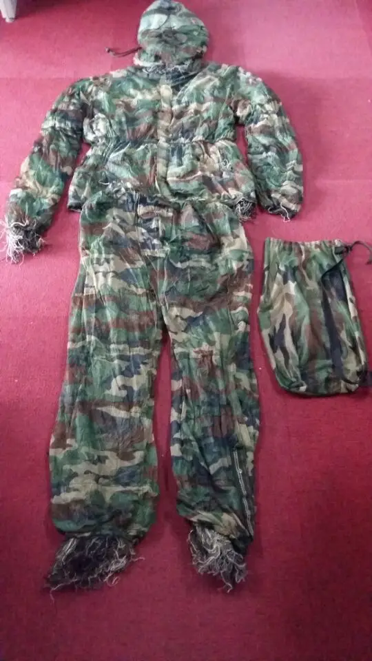 

High Quality Outdoor Woodland Camouflage Ghillie Suit Military 3D Camouflage Camo Jungle Ghillie suit Army Training Uniform