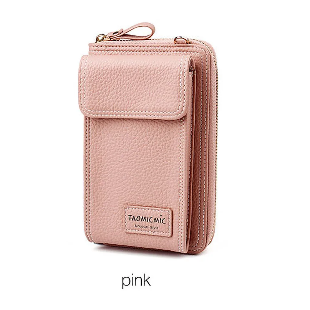 Crossbody Cell Phone Shoulder Bag Women Mini Messenger Bags Multifunctional Female Wristband Wallet Clutch Lady Leather Purse