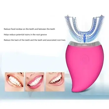 

New Love Style Auto Disinfection U Shape Timer Ultra Sonic Silicon Waterproof Electric Toothbrush Wireless Rechargeable 3 Modes