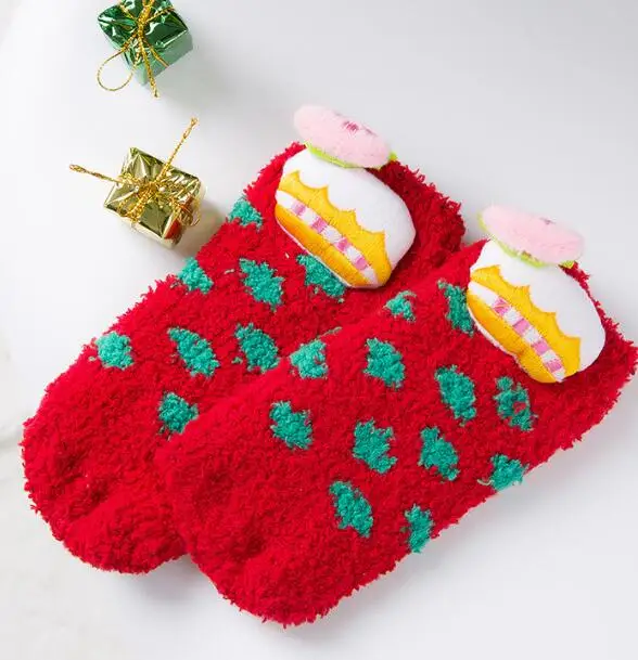 Для женщин детские Семья носки Женская зимняя Рождественская Одинаковая одежда для мамы и детей, мягкие, теплые, подарочные носки милый Санта олень носки со снежинками на Рождество - Цвет: E