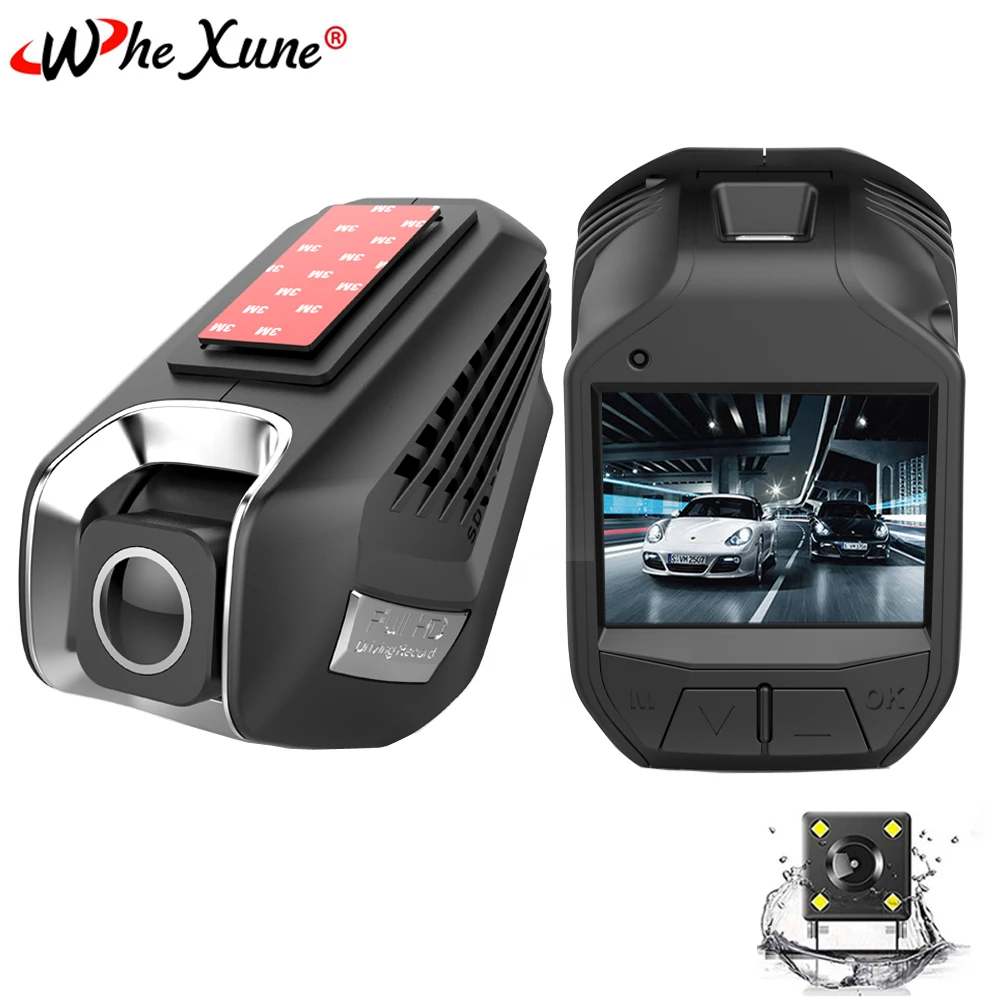 WHEXUNE WI-FI Full HD 1296P ADAS Видеорегистраторы для автомобилей Камера Двойной объектив 2," видео регистратор с ночным видением Автомобильный dvr рекордер Dash Cam