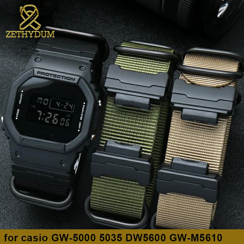 

watchband terminals Replacement for DW-56006900 GA-110 GW-M5610 series Nylon watch strap+Plastic interface watch band 16mm