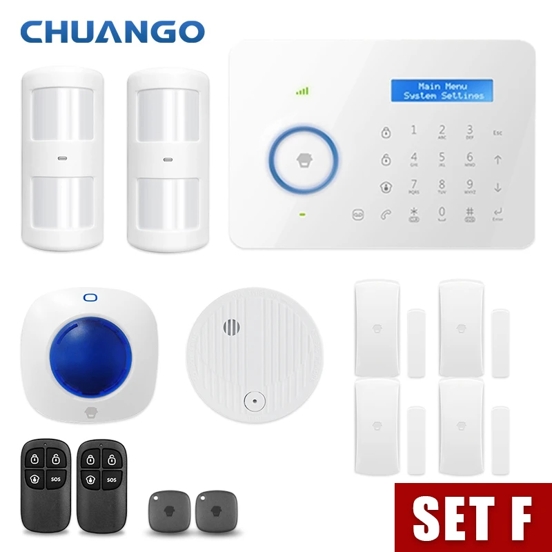  Android IOS App Wireless GSM Home Alarm System SIM Smart Home Burglar Security Alarm 