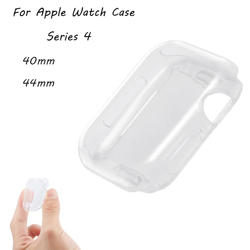 

Ultra Thin Case For Apple Watch Band 44mm 40mm Full Screen Protective Cover For iwatch Series 4 TPU Clear Soft Shell Accessories