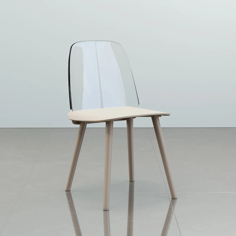 Nordic Modern Minimalist Dining Chair Plastic Back Chair Dining Chair Ins Net Red Acrylic Transparent Chair Cafe - Цвет: 8