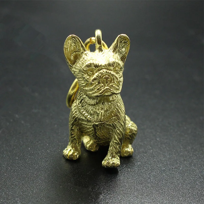 

EDC Brass knife pendant Creative personality Metal pendant French bulldog mini bottle opener umbrella rope accessories