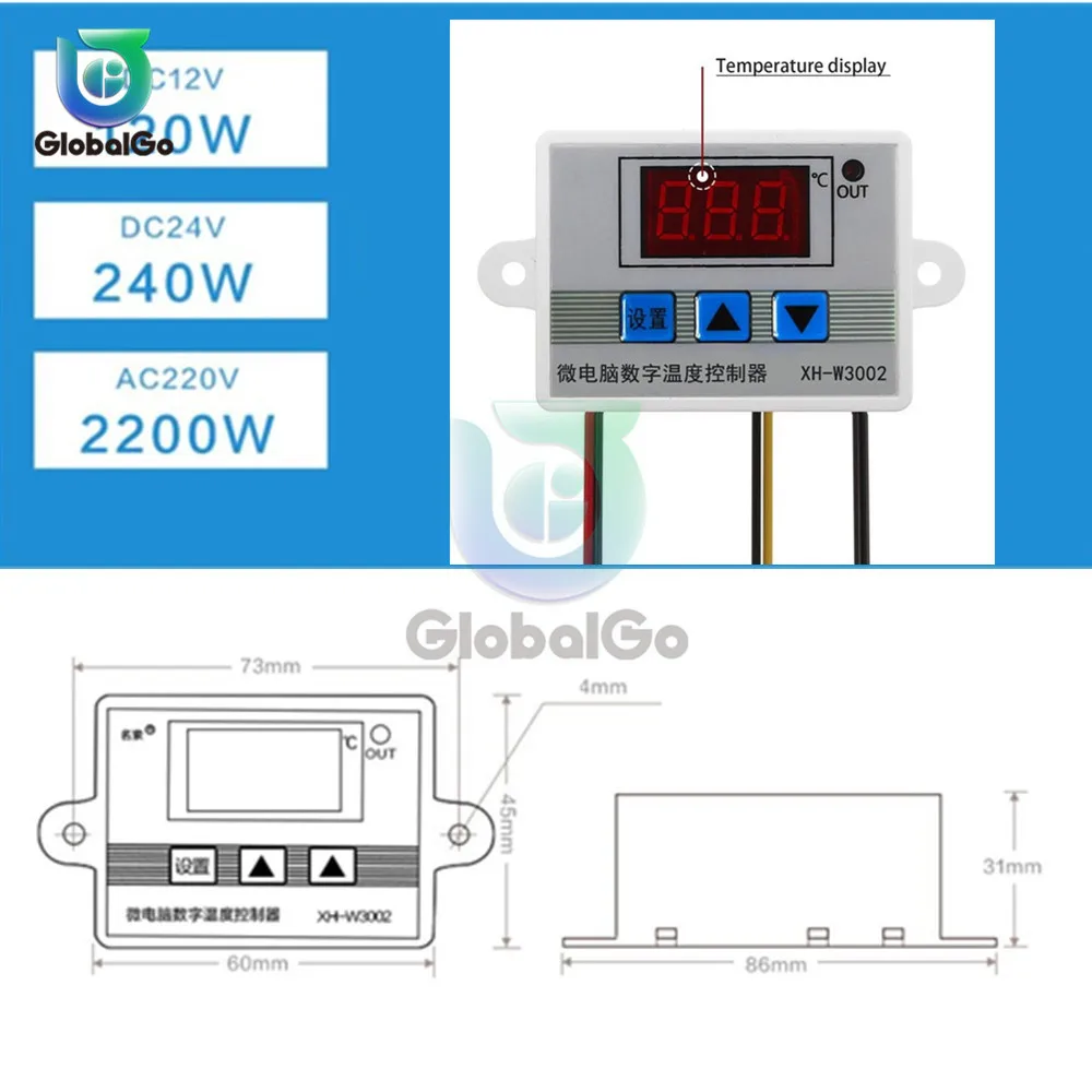 XH W3002 Digital Thermostat Controller #6