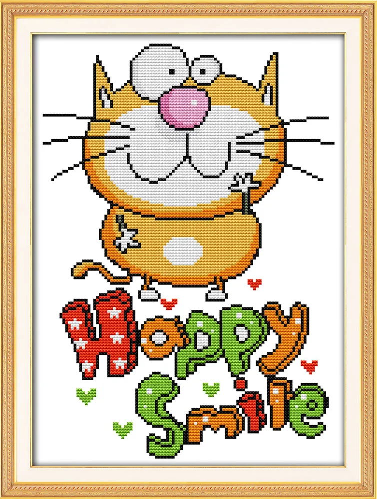 

Happy smile , counted printed on fabric DMC 14CT 11CT Cross Stitch kits,embroidery needlework Sets, Home Decor
