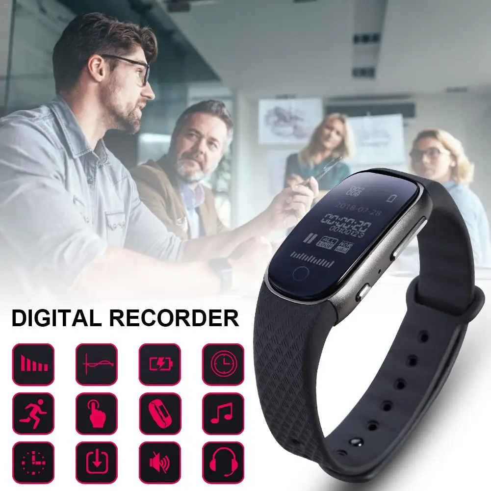 

3-in-1 Smart Band Digital Voice Recorder+MP3 Player+Fashion Smart Bracelet Portable Unisex MP3 Player Wristband With Microphone