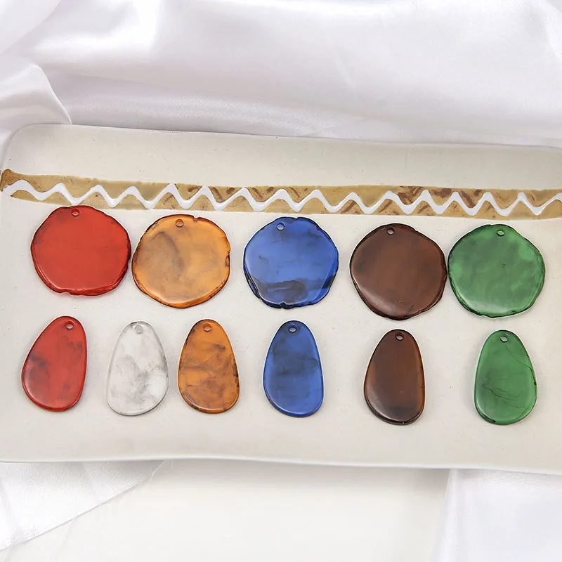

10pc Irregular ellipse pendant enamel charm DIY accessories of bracelet earring apparel Decoration fitting
