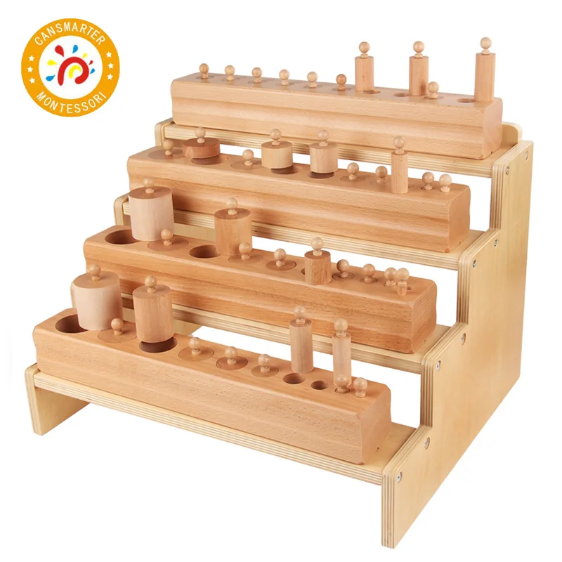 

Montessori Material Baby Toy Block Learning Shape Early Education Cylinder Blocks
