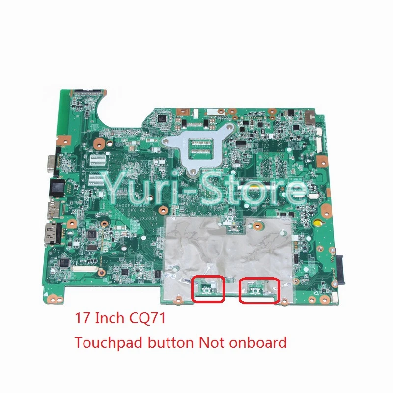 

NOKOTION Laptop Motherboard for HP CQ71 G71 DA00P6MB6D0 578701-001 Mainboard GM45 HD graphics DDR2 free cpu