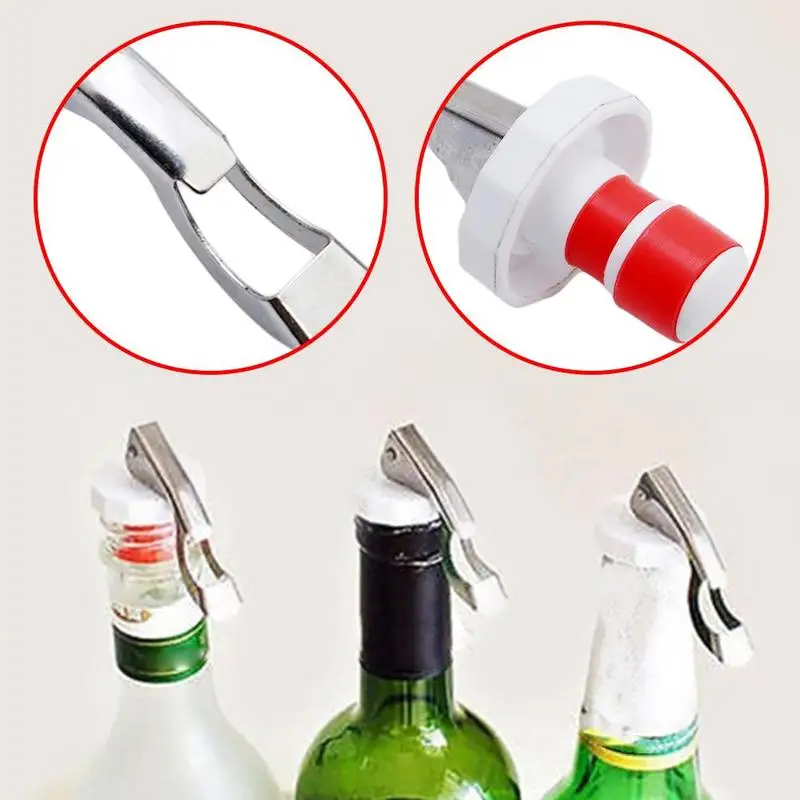 5Pcs Stainless Steel Bottle Opener Cork Silicone Stopper Wine Beer Bar Gadgets