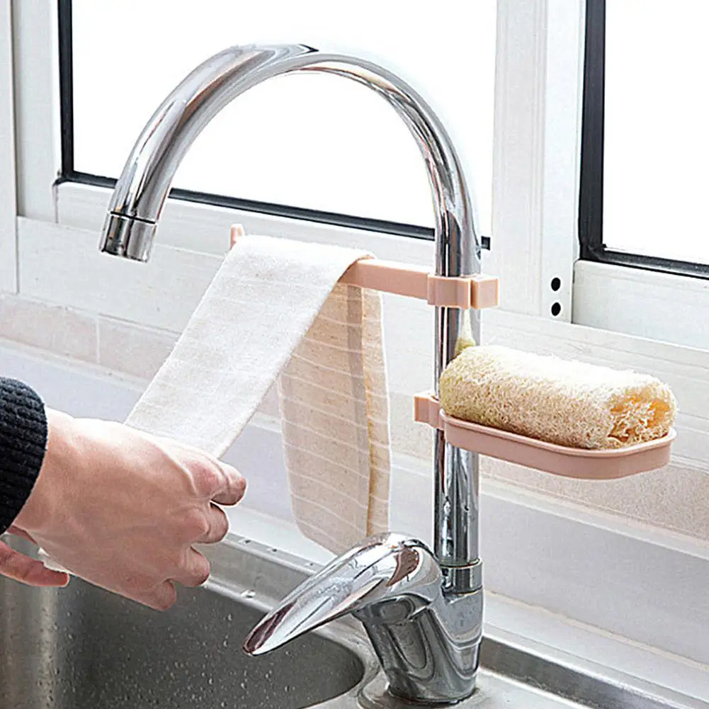 AsyPets кран сливной стеллаж Набор для кухни Раковина Губка ткань хранения