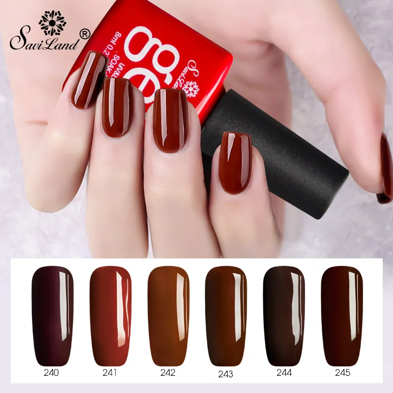 

Saviland 8ml Caramel Painting Gel Varnish Uv Led lamp Nail Gel 6 Colors Gel Lacquer Special color Nail Gel Polish Glitter