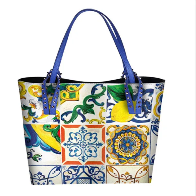 Luxury Italy Brand Sicily Ethnic Style Bag Genuine Leather Sicilian