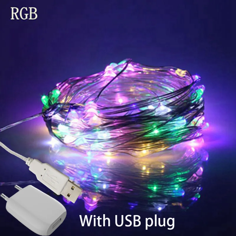 

10m 15m 20m USB LED String Light Waterproof LED Copper Wire String Holiday Outdoor Lights For Christmas Party Wedding Decoration