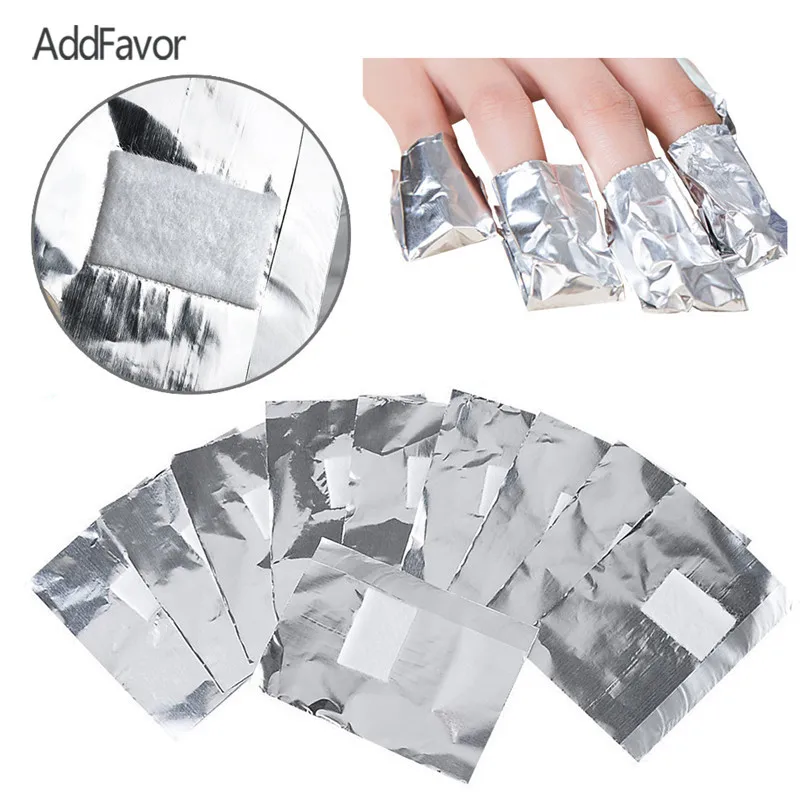 

AddFavor 50 Sheets Nail Polish Remover Wrap Kit Tool Nail Art Soak Off Foils Pads Manicure UV Gel Removal Wrap Tinfoil Paper