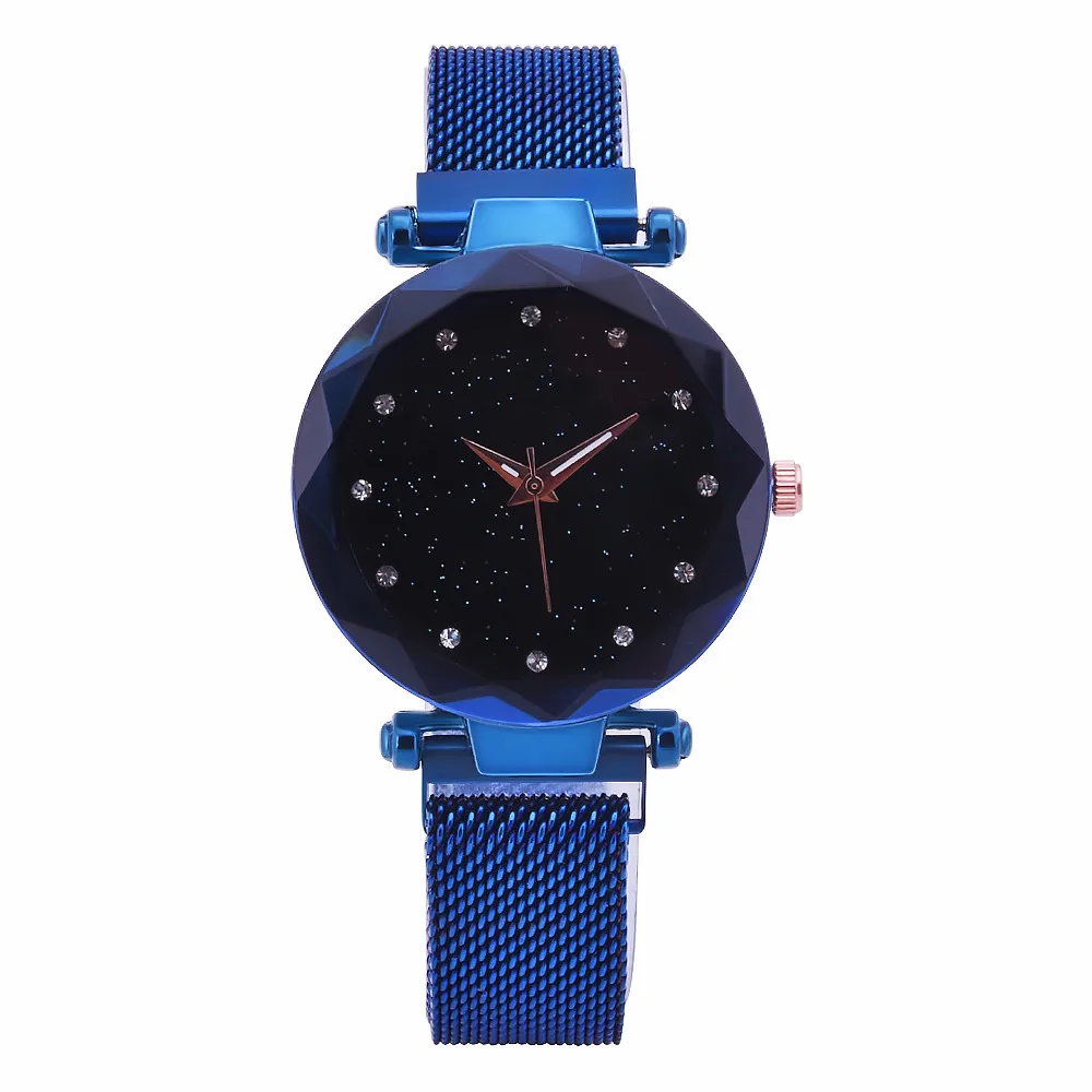 

Hot sale Women Mesh Starry sky Rhinestone Watches Casual Luxury Watches Women Geometric Quartz Relogio Feminino #503
