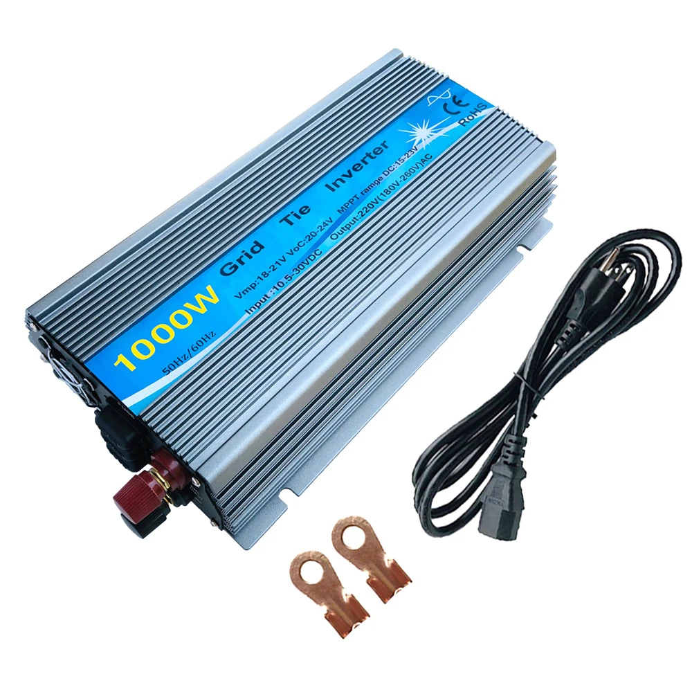 

1000W Grid Tie Inverter MPPT Function, 10.5-30VDC to AC180-260V or 90-140V output Solar Wind Micro on grid tie inverter 1000W