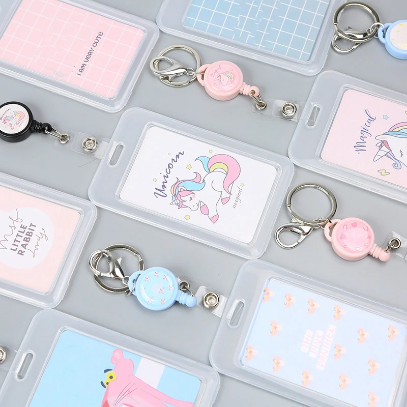 

Creative Cute Unicorn Bank Credit ID Card Holder Cover Women Travel Bank Bus Credit Card Card Holder Keyring Key Wallet Chain