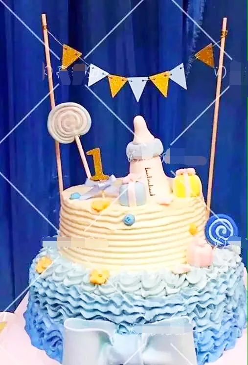 Aliexpress.com : Buy Hot Baby shower Cake Topper Bunting ...