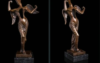 

Art Deco Sculpture Abtract Angel Woman No Heart Bronze Statue