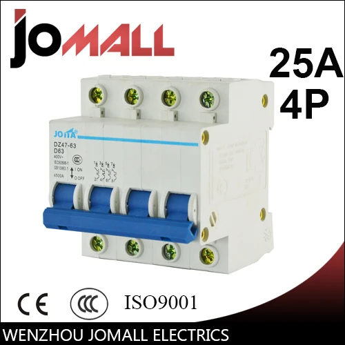 

DZ47 4 pole 32A 400V~ C type mini circuit breaker mcb