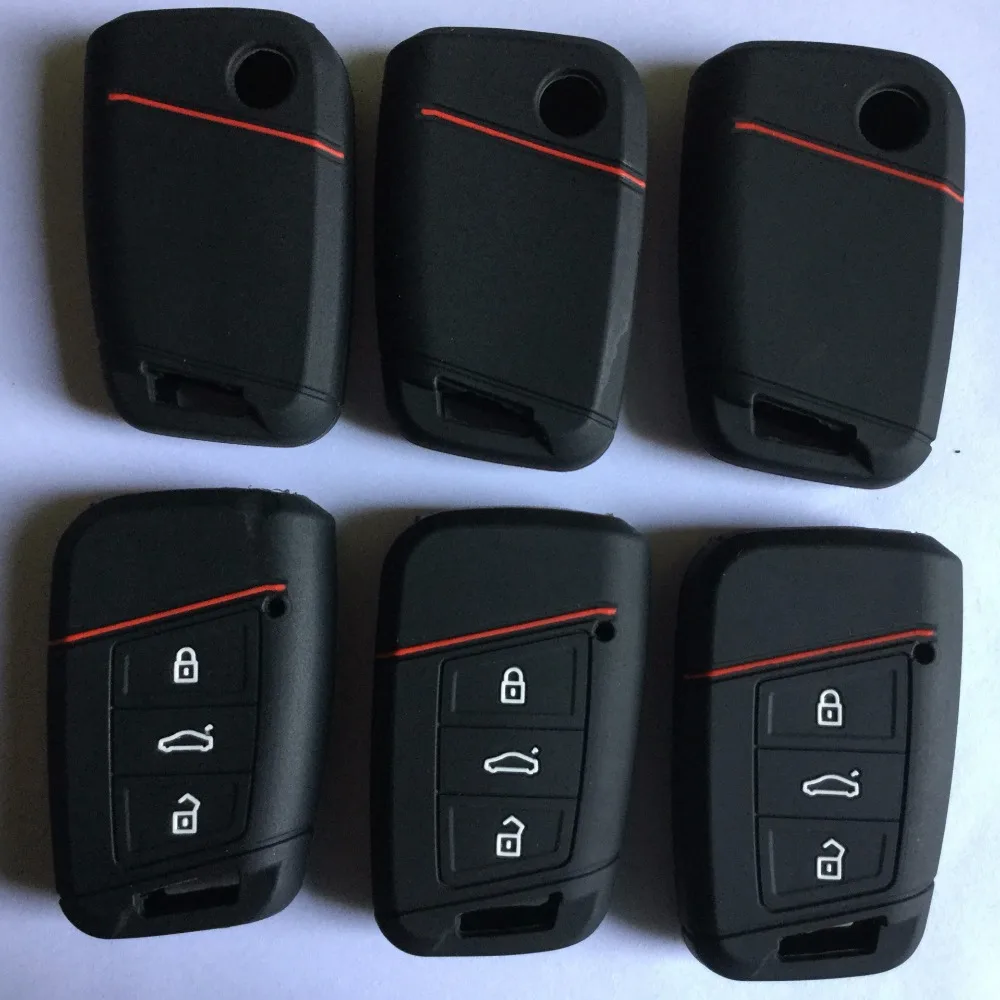 Черный 3 кнопки дистанционного ключа автомобиля чехол силиконовый чехол для Volkswagen VW Passat B8 L Skoda Superb A7 Magotan