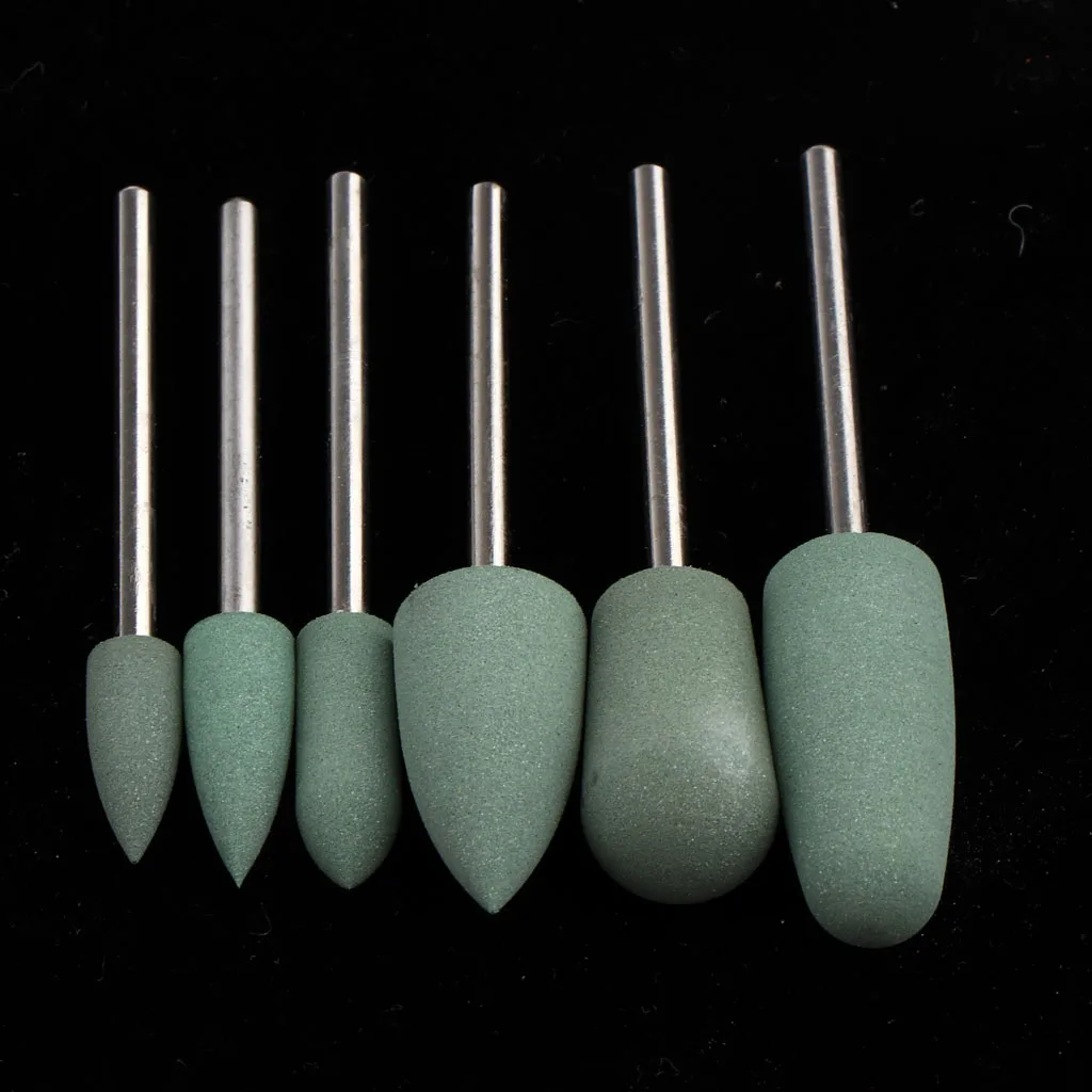 6pcs Hard Wearing Silicone Nail Drill Bits Electric Polishing Grinding Buffing Head Manicure Buffer