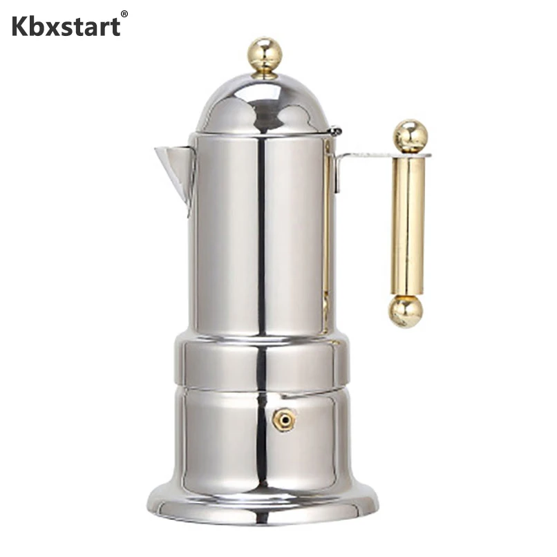 Kbxstart 4Cup кофе Maker нержавеющая сталь итальянский топ Мока эспрессо Cafeteira кофеварка для приготовления кофе на плите ручной удар горшок капсула
