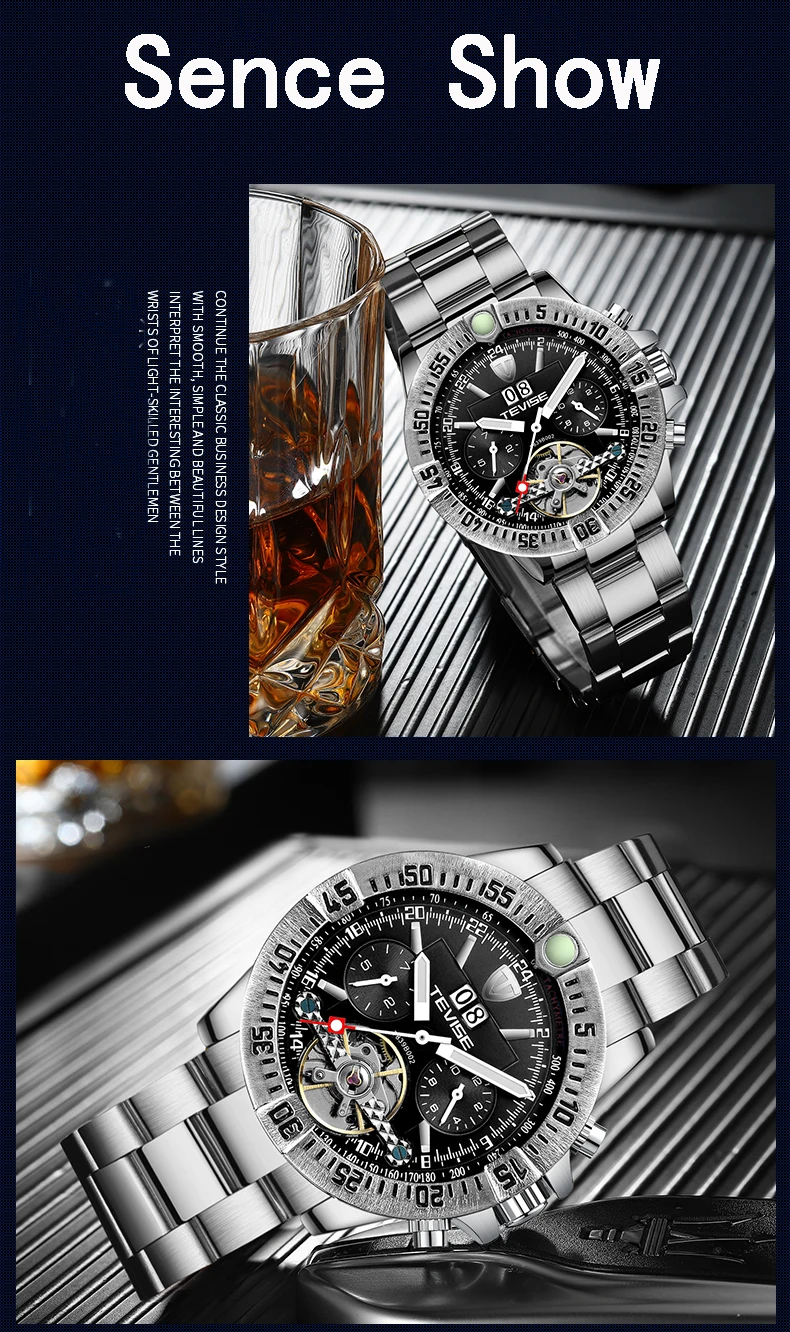 Tevise мужские Tourbillon автоматические механические часы лучший бренд класса люкс золотые для мужчин с автоматическим заводом наручные часы Relogio Masculino