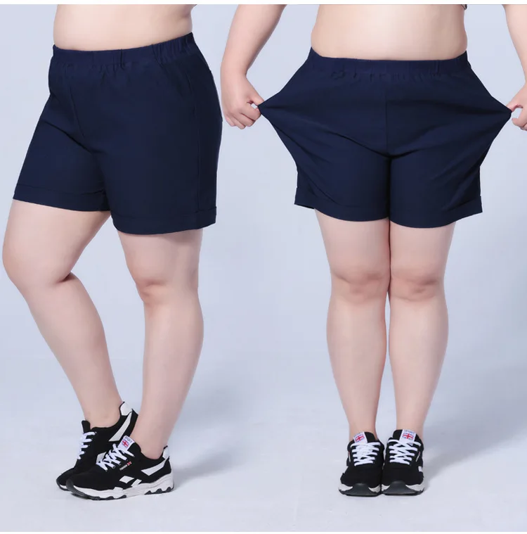 

3XL-7XL Women Summer Large size Casual Shorts Female 2019 Black Shorts Elastic Waist Slim 5XL 6XL Plus Big size Sportwear Shorts