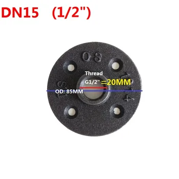 

10PCS/LOT Antique Iron casting Flanges Casting Flange Base Bracket For G1/2" DN15 Thread ID20MM OD85MM Tube Pipe x 4 holes