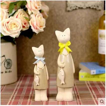 

ceramic fish Lady lucky cat maneki neko home decor crafts room decoration ceramic handicraft ornament porcelain animal figurine