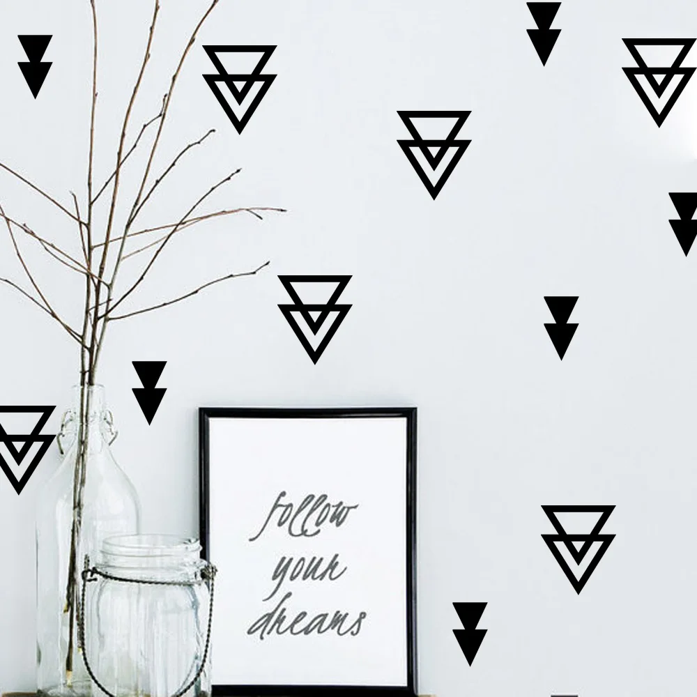 

OS1562 16PCS/SET Geometry Wall Sticker Baby Nursery Wall Decal Removable Easy Wall Vinyl Decals Free Shipping
