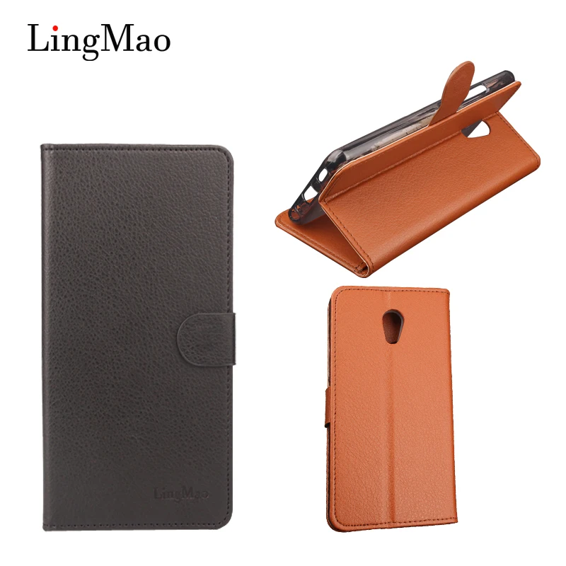 

HongBaiwei For Meilan 5 Phone Case Folio Flip Pure Color Lichee Pattern PU Leather Wallet Case Cover Cash/Card Slots