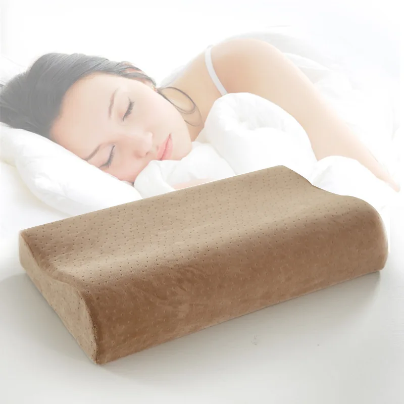 

Memory Foam Pillow 5 Colors Orthopedic Pillow Latex Neck Pillow Fiber Slow Rebound Soft Pillow Cotton velvet pillowcase bedding