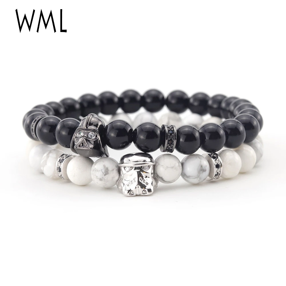 スターウォーズシスの暗黒卿ダース ベイダー帝国ストームトルーパーブレスレット石ビーズ男性ブレスレット バングル女性ジュエリー チャームブレスレット Aliexpress