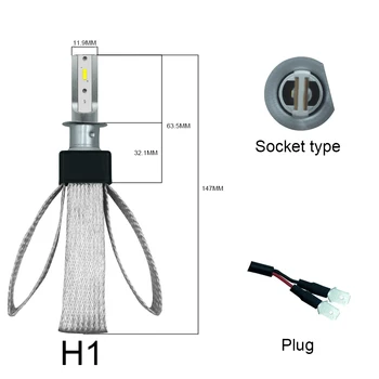 

2 X H1 T8 COB LED Headlight Bulb 30W 4800LM 9V-36V IP68 Waterproof 6000K Cold White Copper Belt for 360 Degree Beam ALL IN ONE