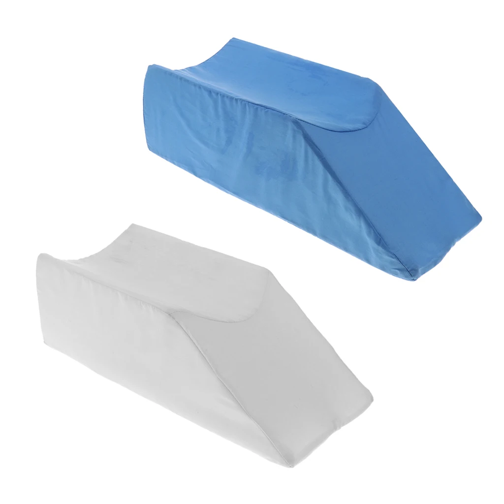 2 Pieces Foam Leg Knee Ankle Sleeping Rest Elevator Cushion Injury Pain Pressure Relief Support Elevation Pillow Blue+White