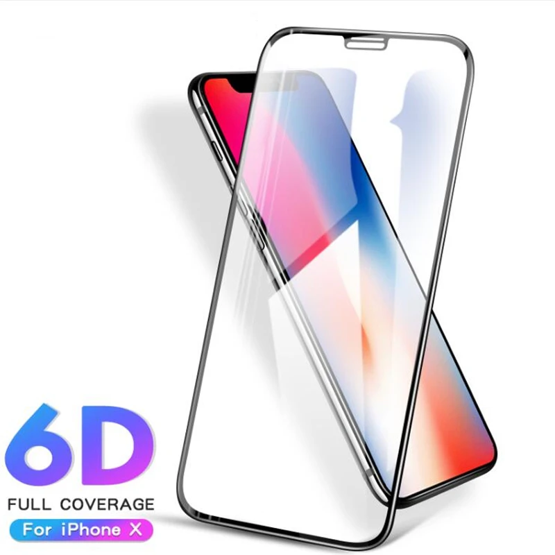 

6D Tempered Glass For iPhone 7 8 View 10 Full Cover Curved Screen Protector For iPhone 6 6s Plus X XS XR XS MAX Protective Glass