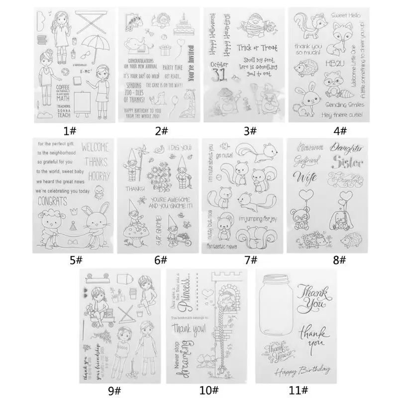 

Nice DIY Silicone Clear Stamp Cling Seal Scrapbook Embossing Album Decor Craft Badge