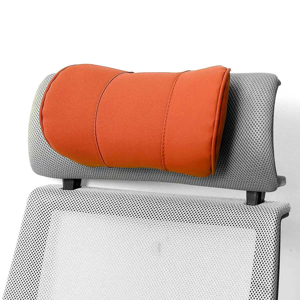 Мягкая Кожаная подушка с эффектом памяти для шеи и заднего сиденья, поясничная поддержка, массажер, поясная подушка, подушка для стула, автомобильное сиденье, облегчение боли - Название цвета: Neck Brown