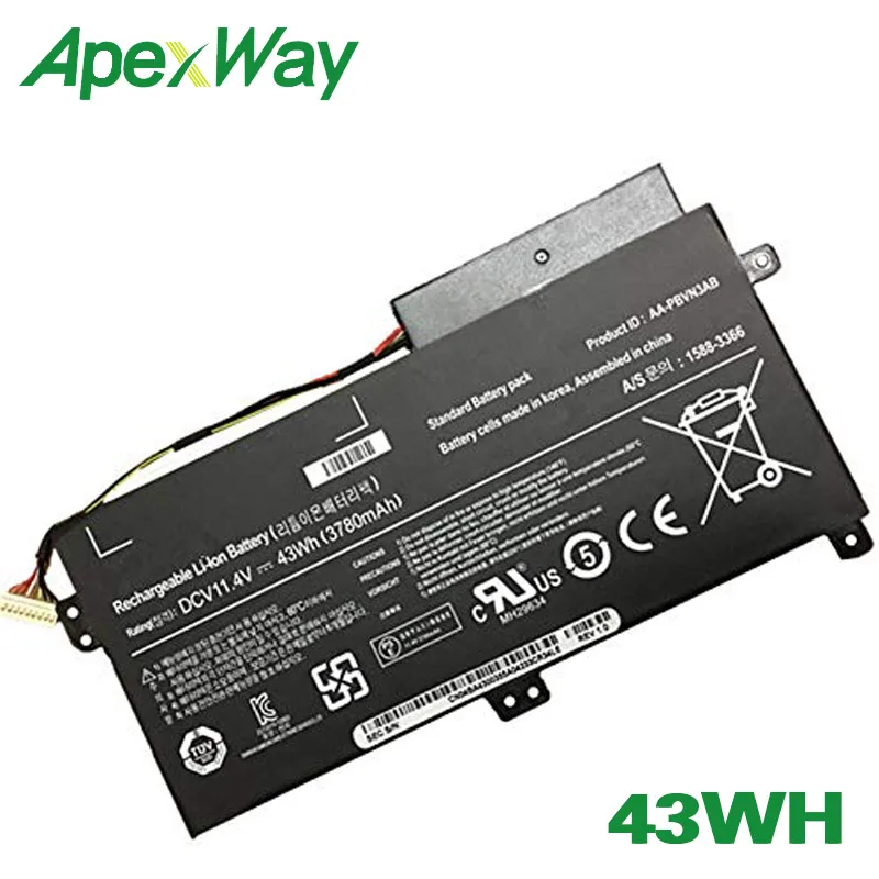 ApexWay Батарея для samsung AA-PBVN3AB BA43-00358A 1588-3366 NP470 NP51OR5E NP510R5E BA43-00358A NP370R4E NP510 NP370R5E