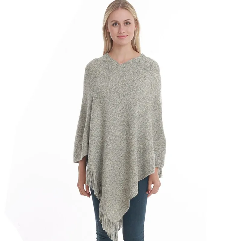 Europe America Fashion Woman Poncho Kintted Sweater Sleeveless Casual Scarf Warm Poncho Plus Size Pullover Woman Coat Capes